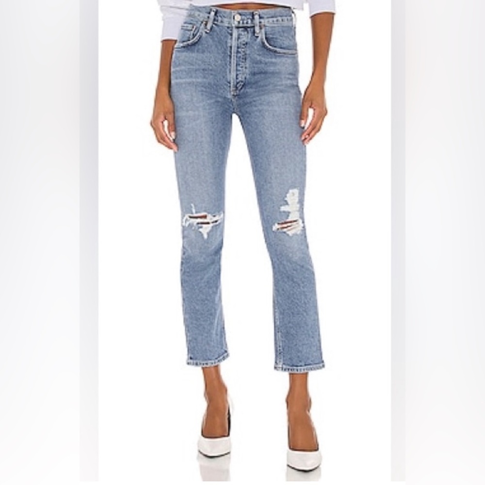 AGOLDE RILEY highrise distressed JEAN